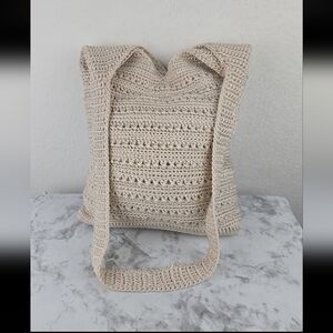 The Sak Beige Crochet Tote Bag